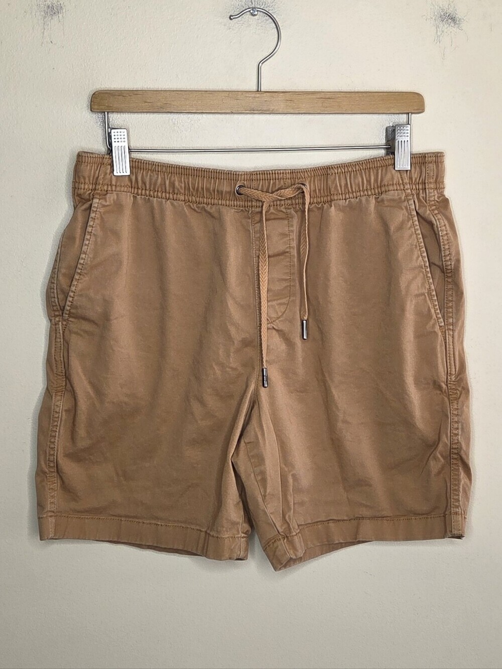 Gap Tan Brown Drawstring Pull-On Waist Shorts Size Medium Preppy Casual Classic